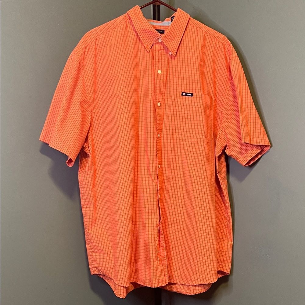 Chaps Vibrant Orange Casual Button-Down Shirt